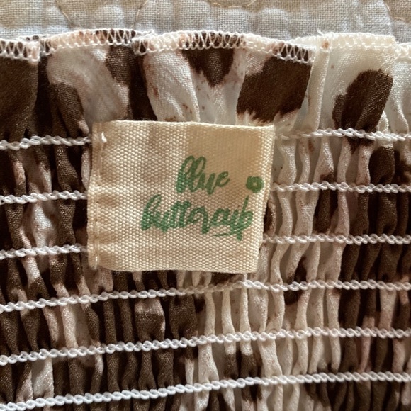 Blue Buttercup Cow Print Size S Off Shoulder Top Gathered Great Condition! - Picture 6 of 8